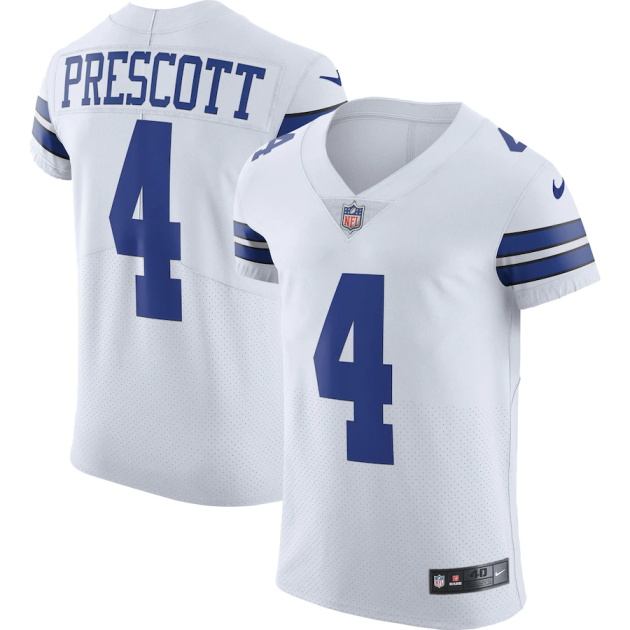 mens nike dak prescott white dallas cowboys vapor elite player jersey